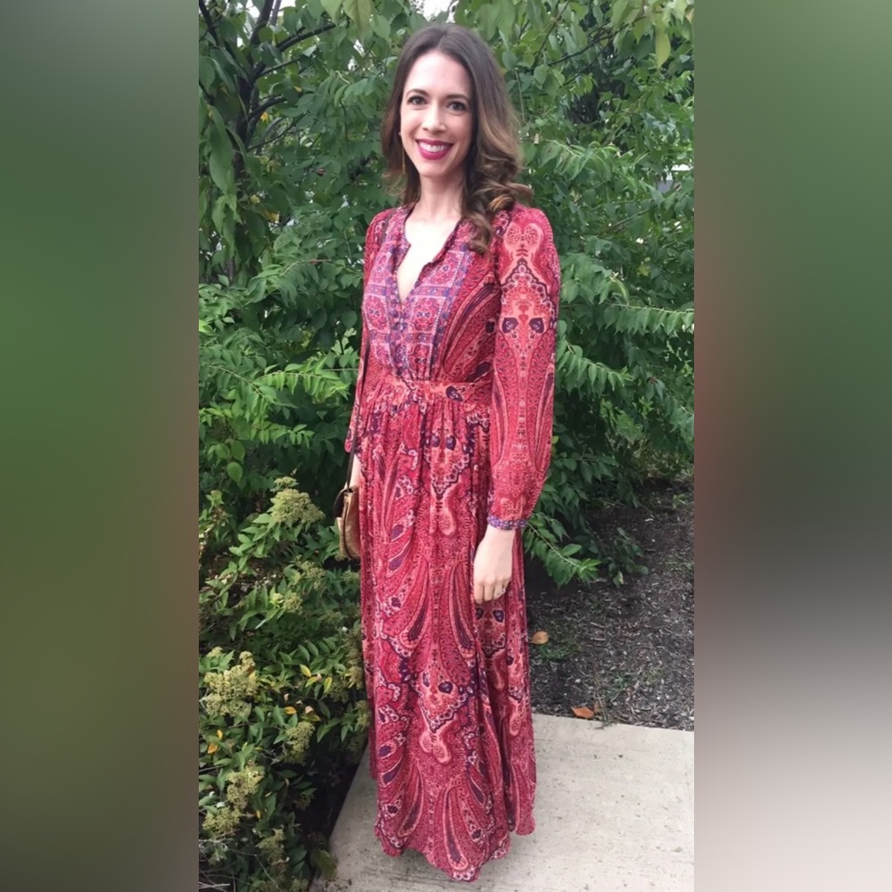 Joie Molly Maxi Dress MSRP $698 Sz S Vintage Fall 2015 Featured in Vogue 💯 Silk - Picture 4 of 15